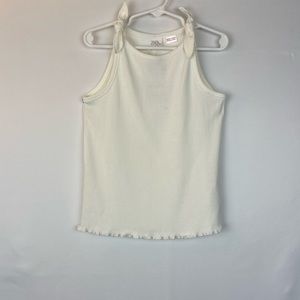 ZARA White Tie Bow Knot Tank Top Girls 4-5Y